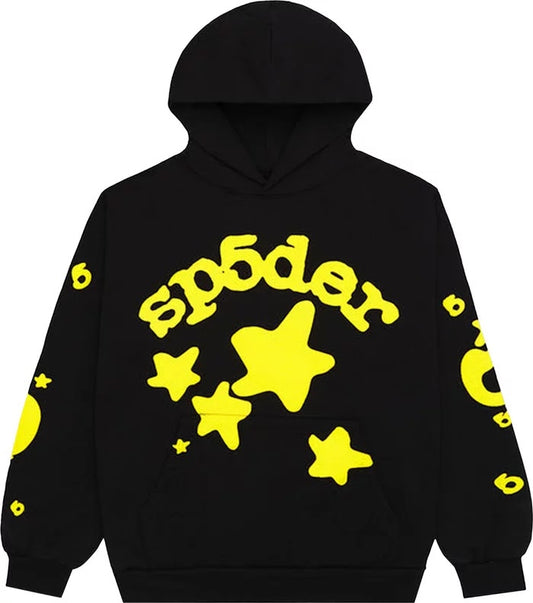 Sp5der Beluga Hoodie Onyx/Yellow