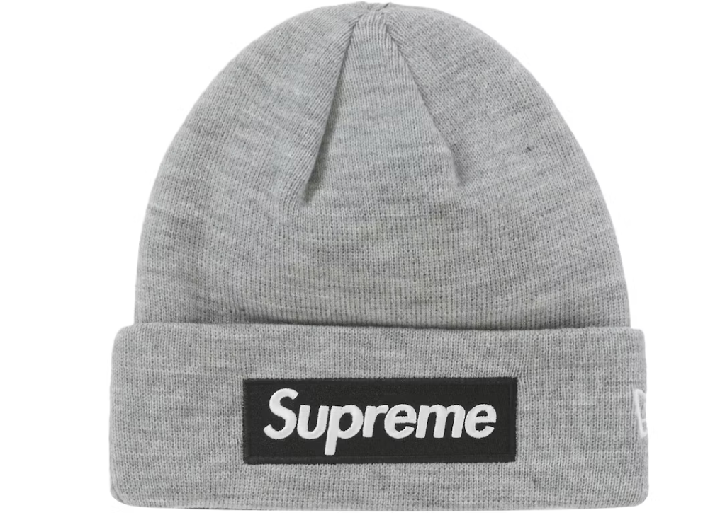 SUPREME NEW ERA BOX LOGO BEANIE (FW22) 'HEATHER GREY'