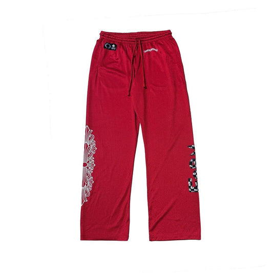 RED CHROME HEARTS MATTY BOY 'FORM' MESH SWEATS