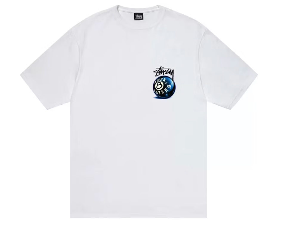 STUSSY BORN AND RAISED 8BALL TEE