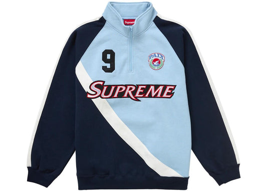 SUPREME EQUIPÉ HALF ZIP LIGHT BLUE/ NAVY