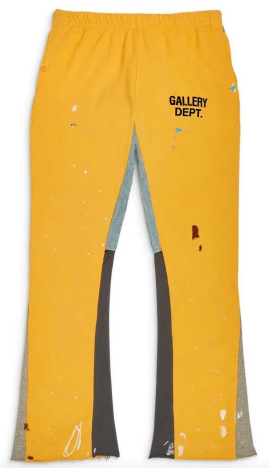 GALLERY DEPT. PAINTED FLARE SWEAT PANTS 'YELLOW'