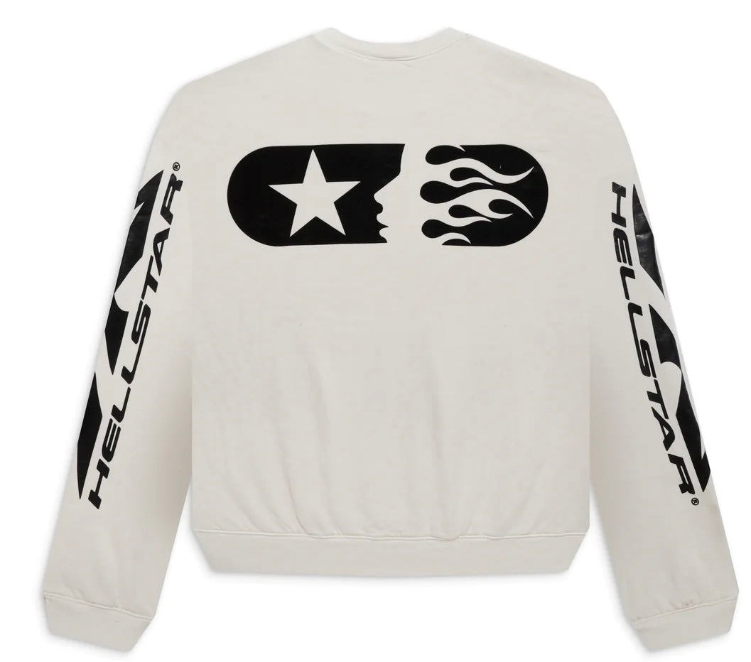 HELLSTAR SPORTS WHITE GEL CREWNECK                                                    (CAPSULE 10)