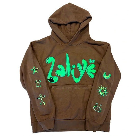 YEAT TWIZZY RICH 2ALIVE HOODIE BROWN