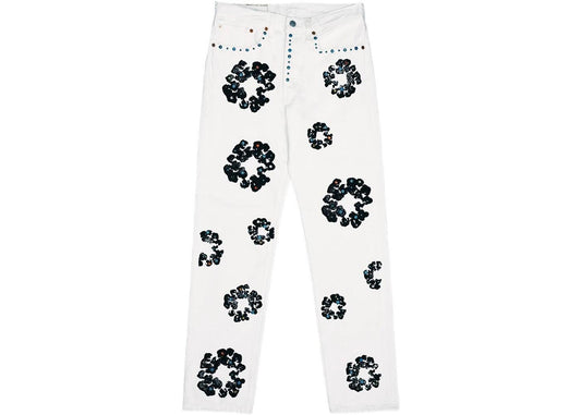 DENIM TEARS X LEVI'S 501 COTTON RHINESTONE WREATHE JEANS