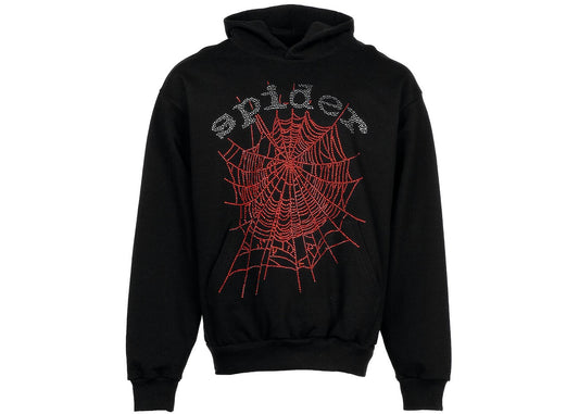 Sp5der OG Rhinestone Logo 
Hoodie Black