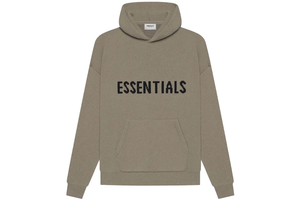 Essentials Knit Hoodie Taupe