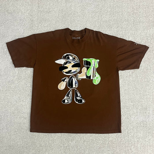 REDBUBBLE YEAT 2 ALIVE TEE BROWN