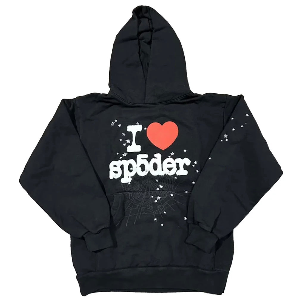 Sp5der I Heart SP5 Souvenir 
Hoodie Black