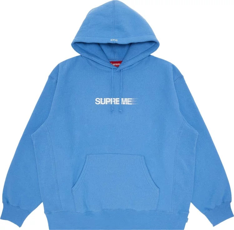 SUPREME MOTION LOGO HOODIE BLUE