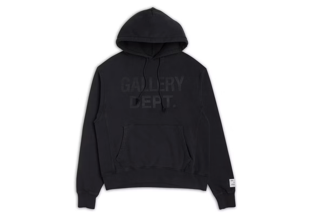 GALLERY DEPT CENTER LOGO HOODIE BLACK