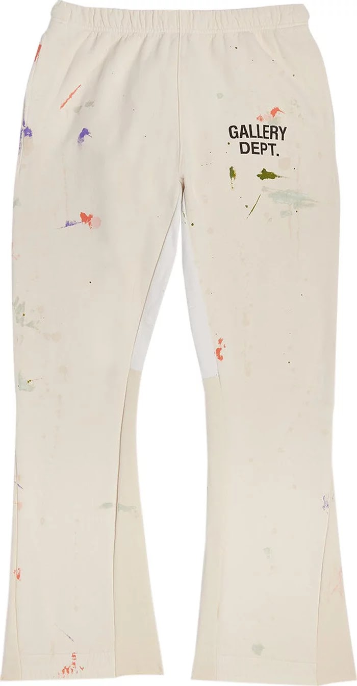 GALLERY DEPT. PAINTED FLARE SWEAT PANTS 'CREAM'