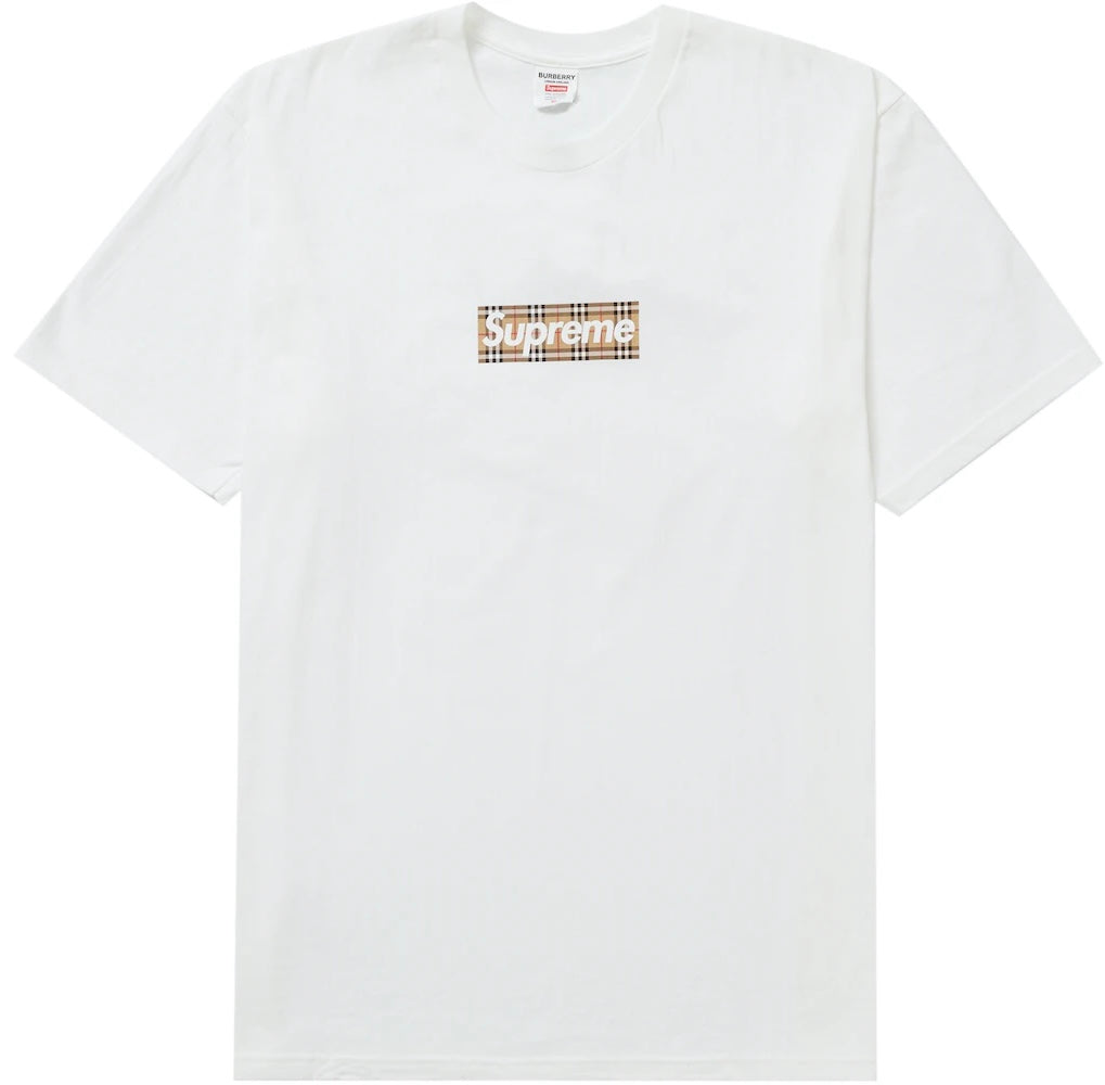 Supreme Burberry Box Logo Tee White